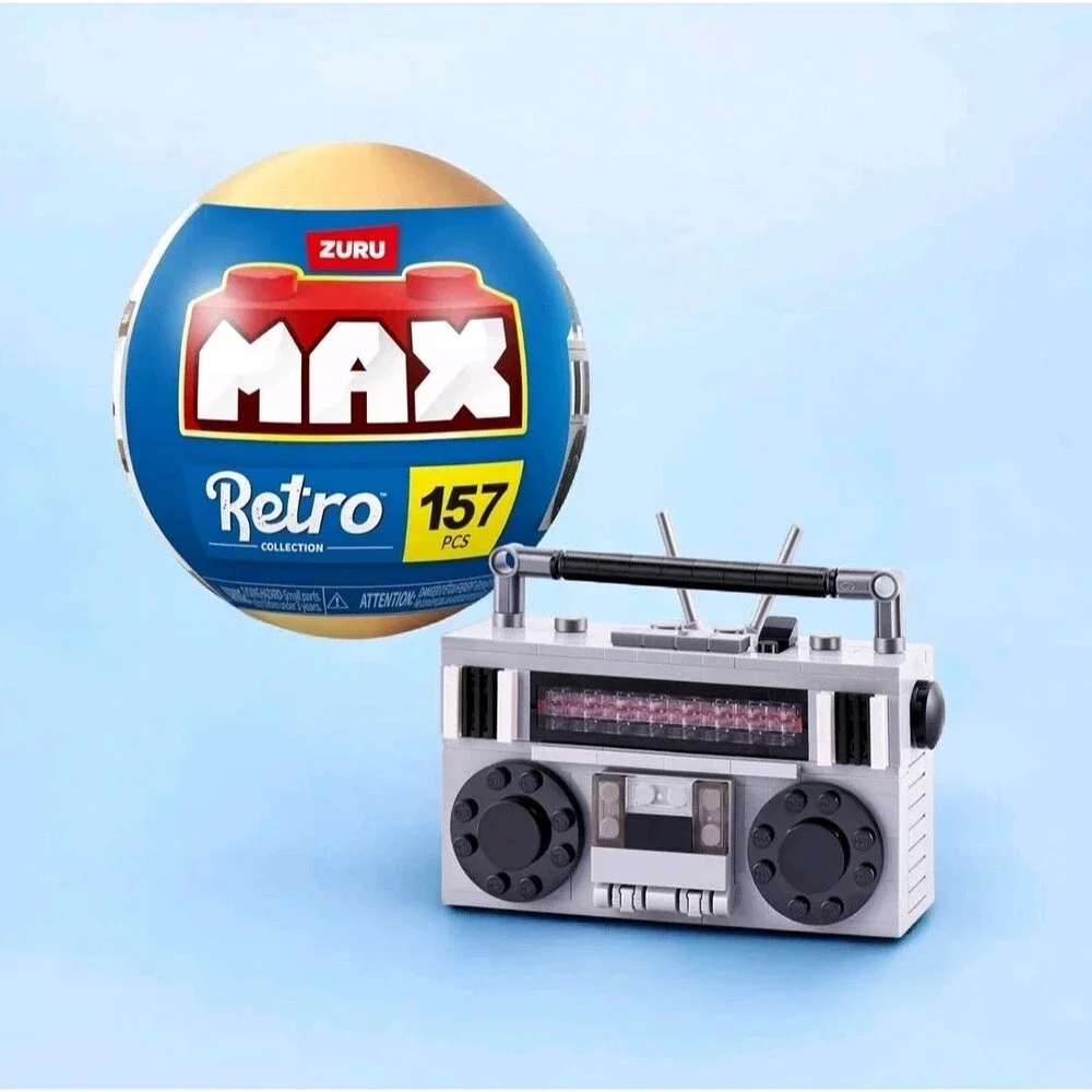 Zuru Max Premium Retro Building Bricks Boombox Radio Cassette Player 157pc NEW